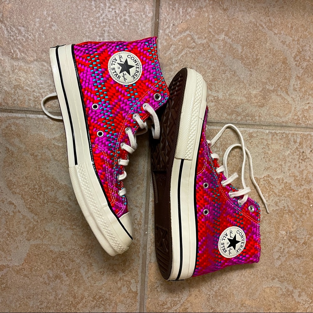 RARE Converse Chuck 70 Hi Cherry Weave Red Pink Pop
